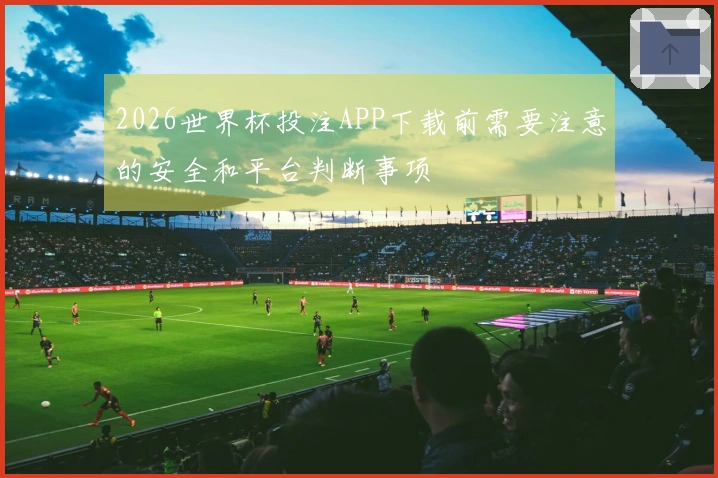2026世界杯投注APP下载前需要注意的安全和平台判断事项